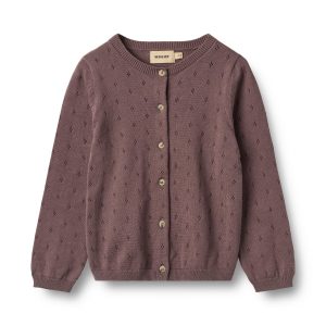 Wheat - knit cardigan Maia - plum