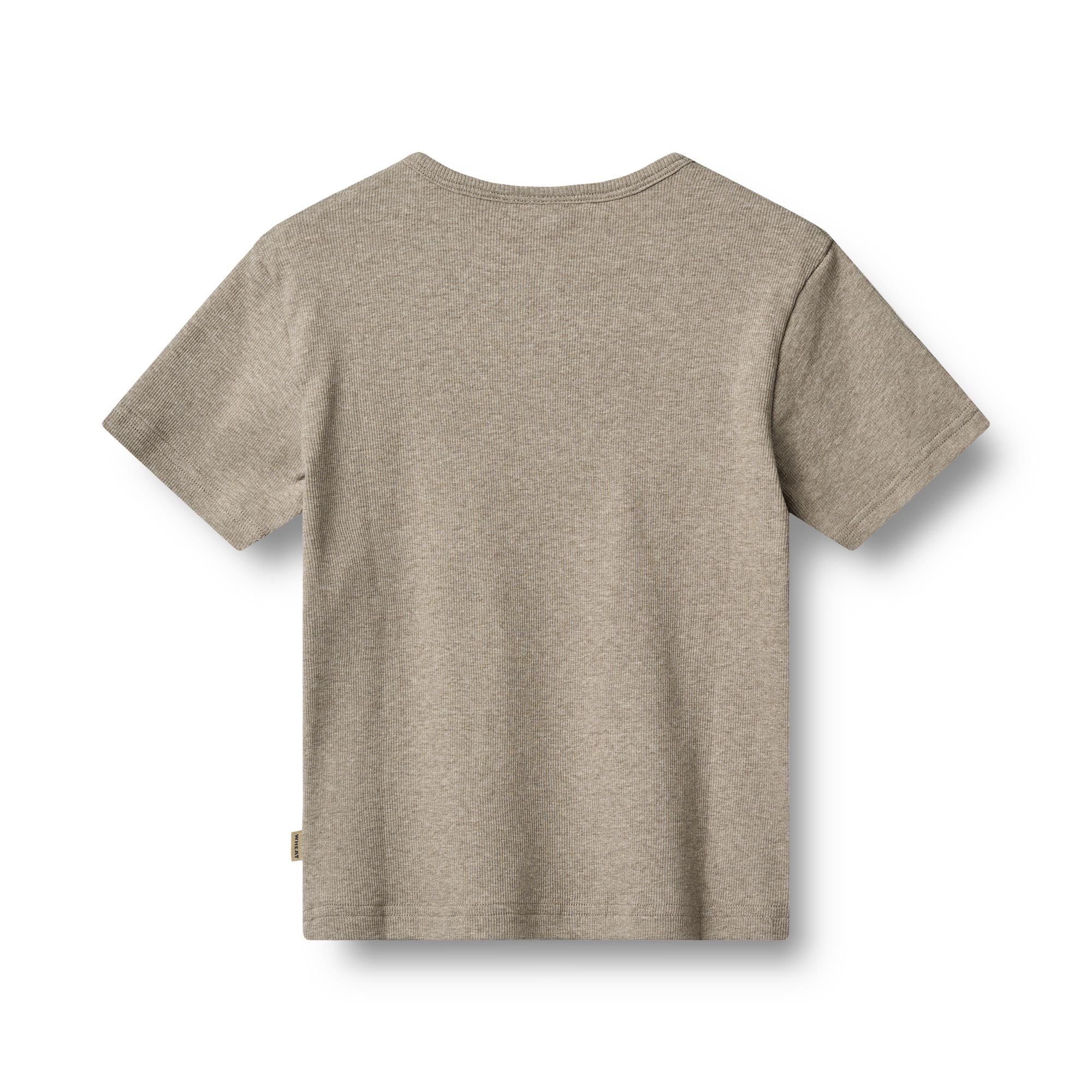 Wheat - rib T-shirt Lumi - gravel melange - Afbeelding 4