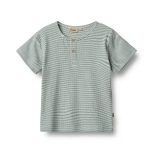 Wheat - rib T-shirt Lumi - stormy sea stripe