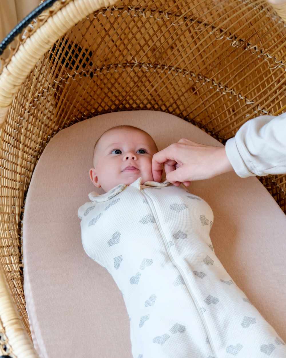 Inbakerslaapzak Hartjes (off-white/grijs) - Afbeelding 4