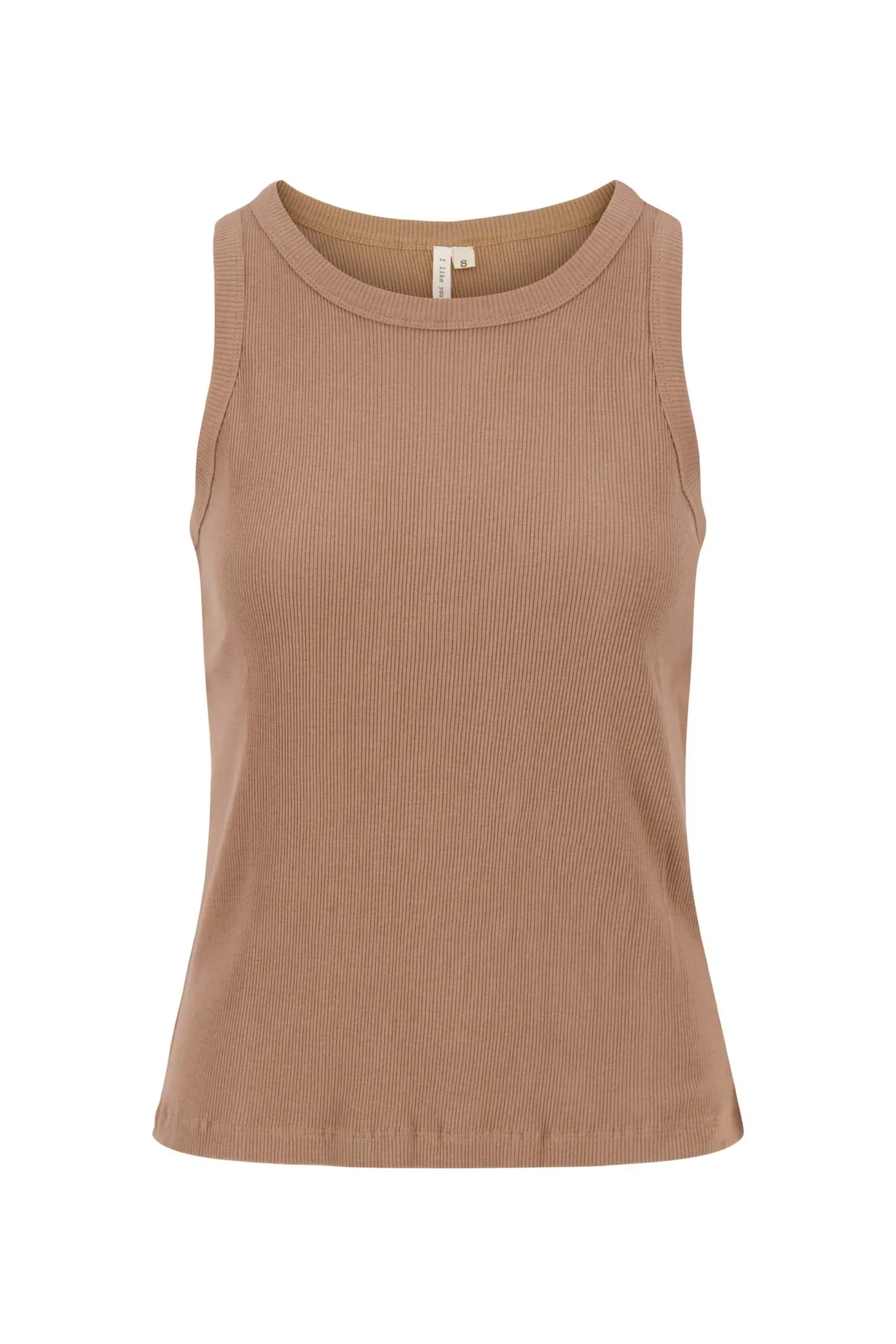 Zusss Singlet Ronde Hals In Rib - Taupe - Afbeelding 2