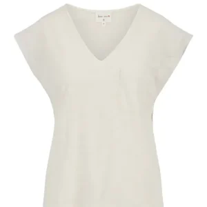 Zusss Top Slub V-Hals Met Zak - Off-White