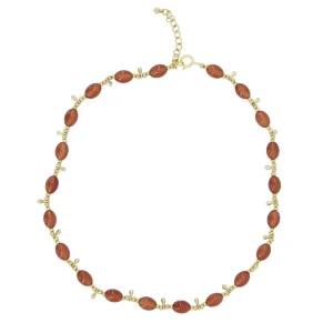 Zusss - Ketting met kralen - Bruin/goud