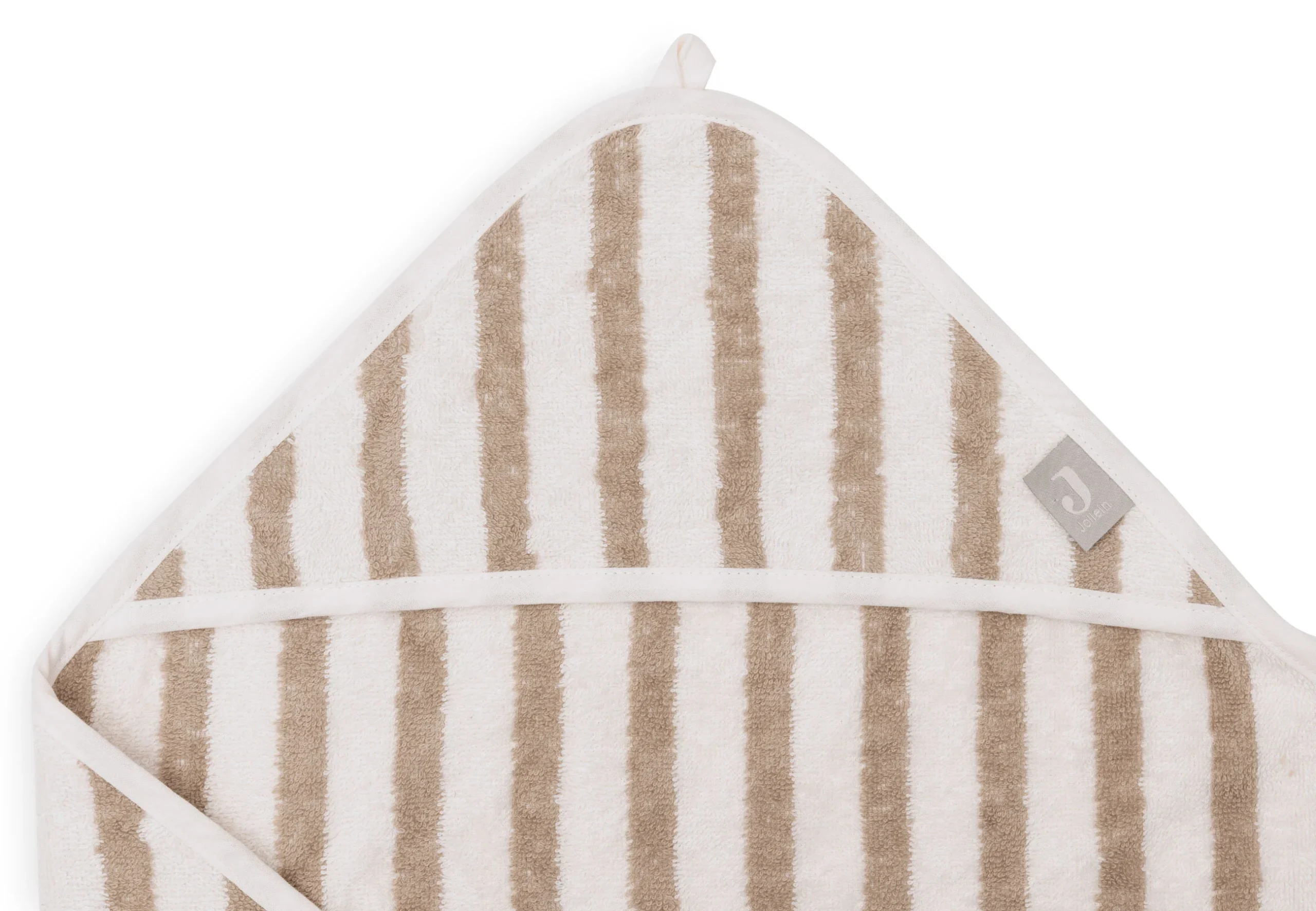 Jollein - badcape stripe terry - olive green - Afbeelding 3