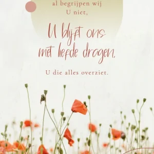 Canvas poster op hout - Wandbord - U blijft ons met liefde dragen