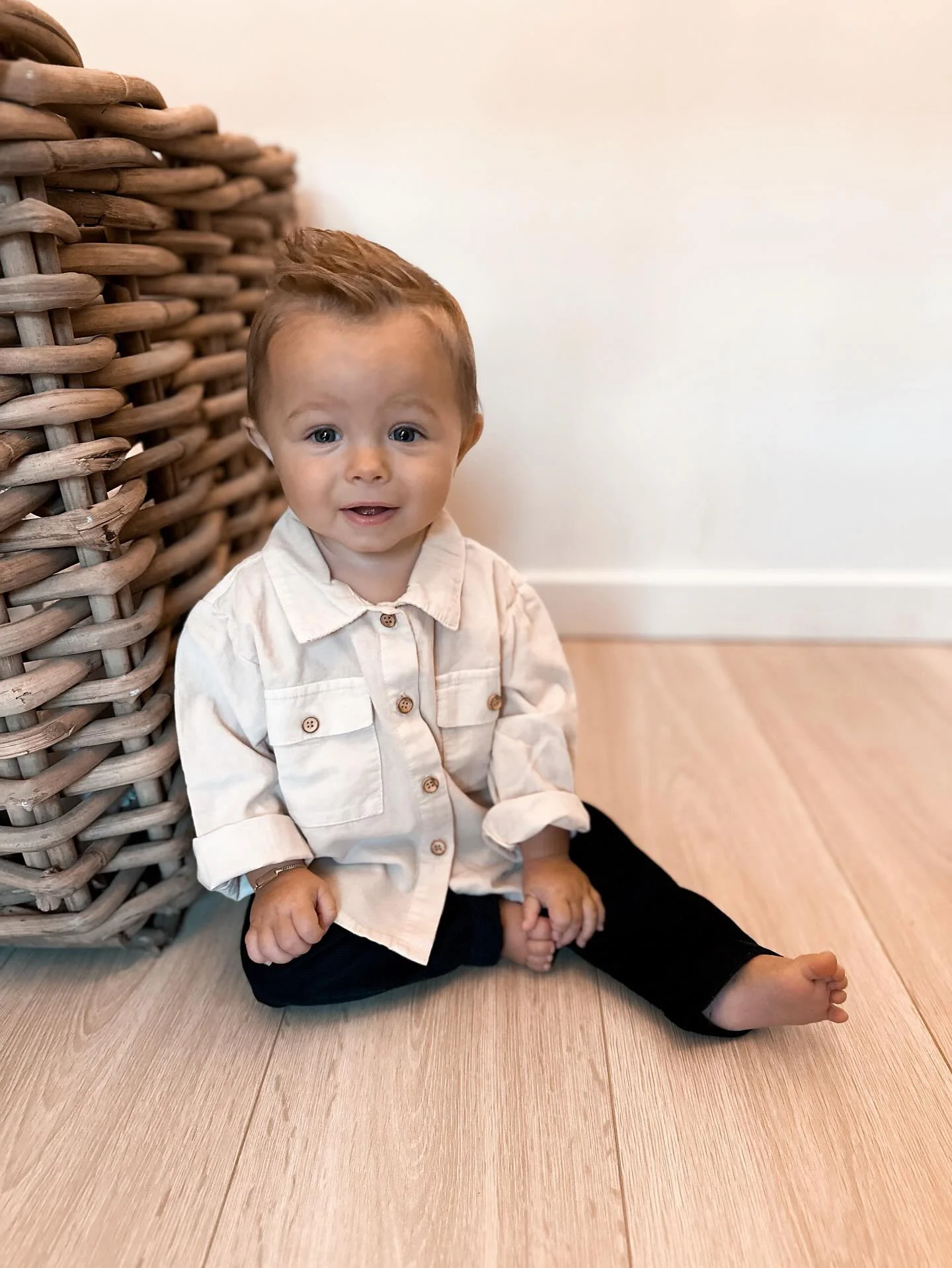 Tocoto Vintage - microcorduroy overhemd - beige - Afbeelding 3