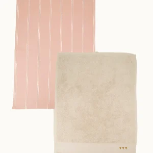 Zusss - Keukenset streep/hartjes Zand/Roze