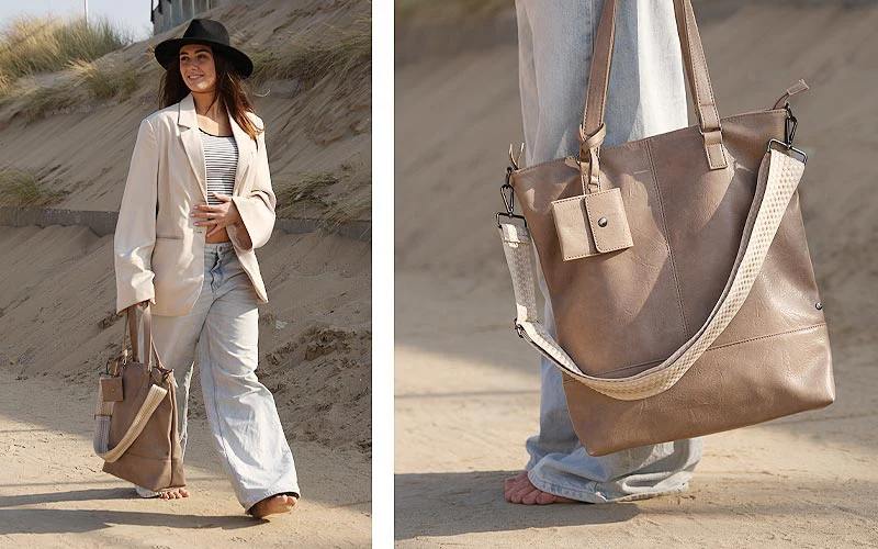 Mooie Schoudertas - Taupe - Afbeelding 3