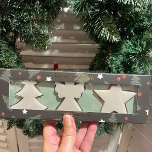 Doosje met 3 ornament wax geurhangers - Christmas - Greige