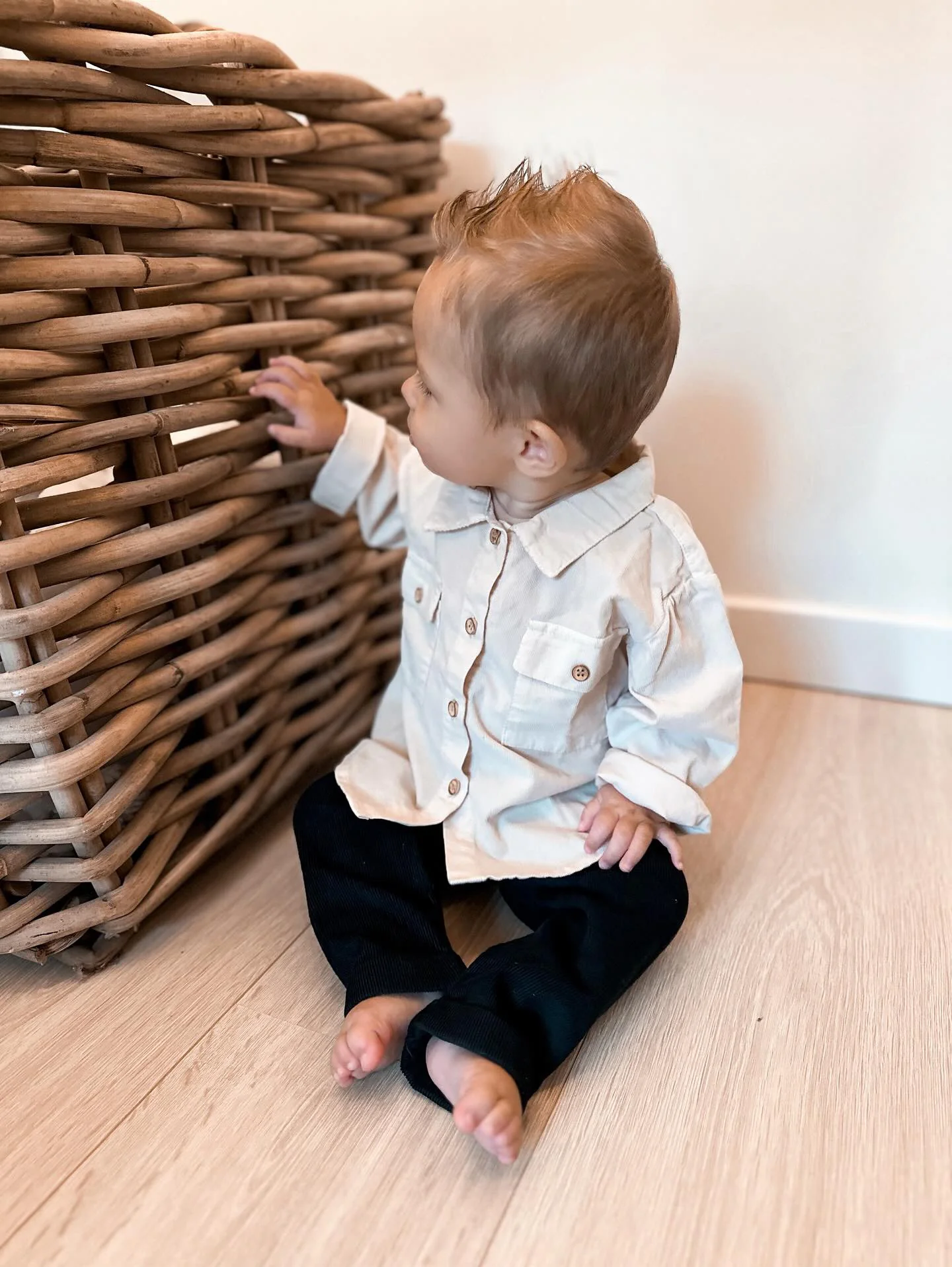 Tocoto Vintage - microcorduroy overhemd - beige - Afbeelding 4