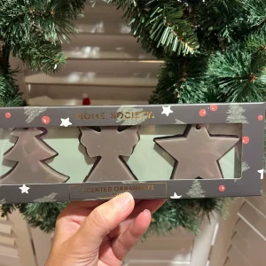 Doosje met 3 ornament wax geurhangers - Christmas - Taupe