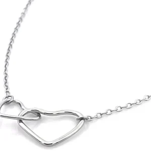Ketting - Vervlochten Hartjes - Stainless Steel - Zilver
