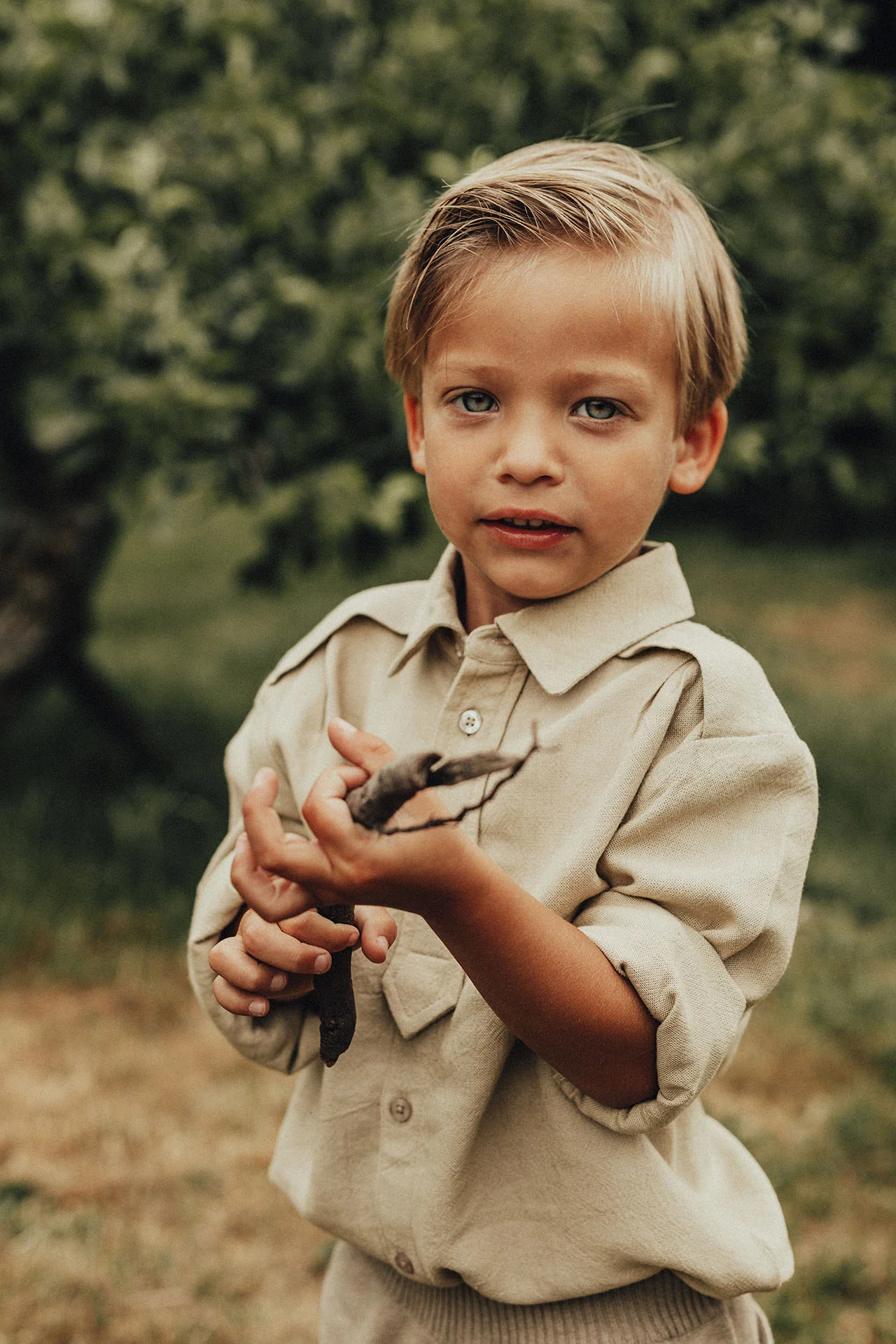 Baje Studio - linen blouse Texas - sand - Afbeelding 5