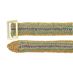 Zusss Raffia Riem met Streep - Groen
