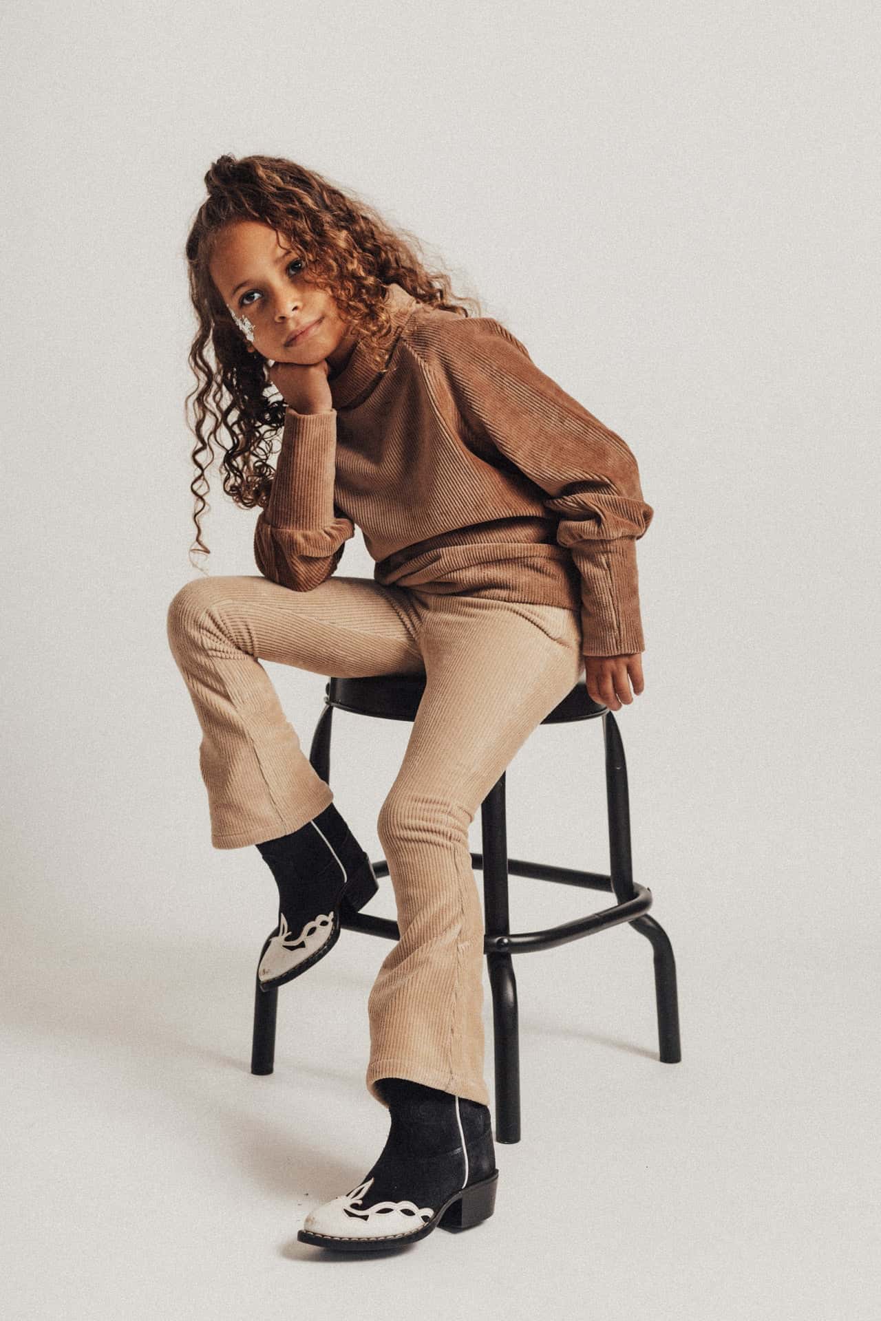 Baje Studio - corduroy top Witney - taupe - Afbeelding 8