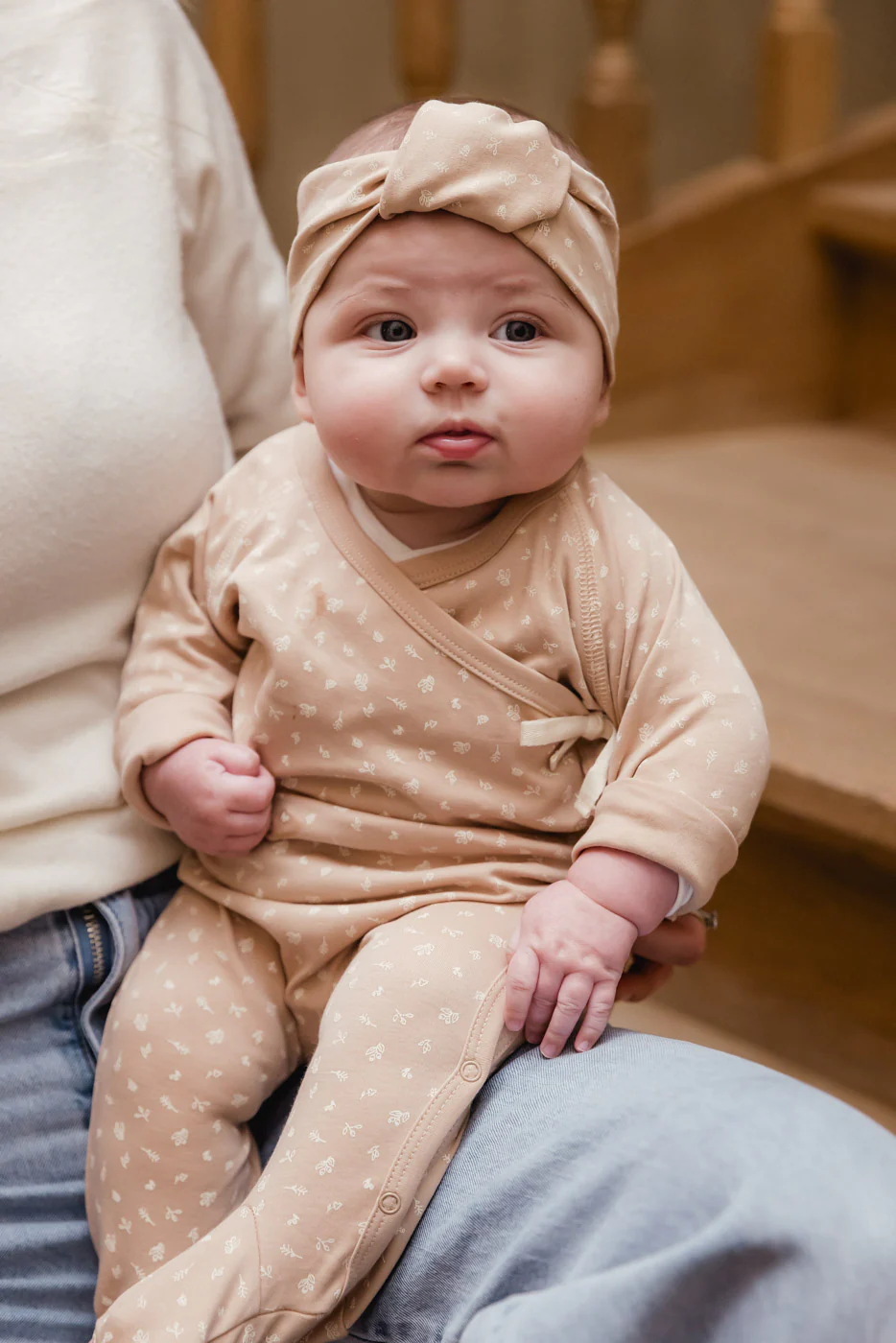 UAUA - knotted headband - rosa floral - Afbeelding 3