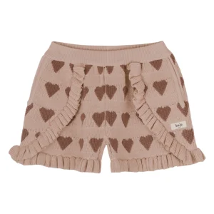 Baje Studio - knit heart shorts Casares - peach almond