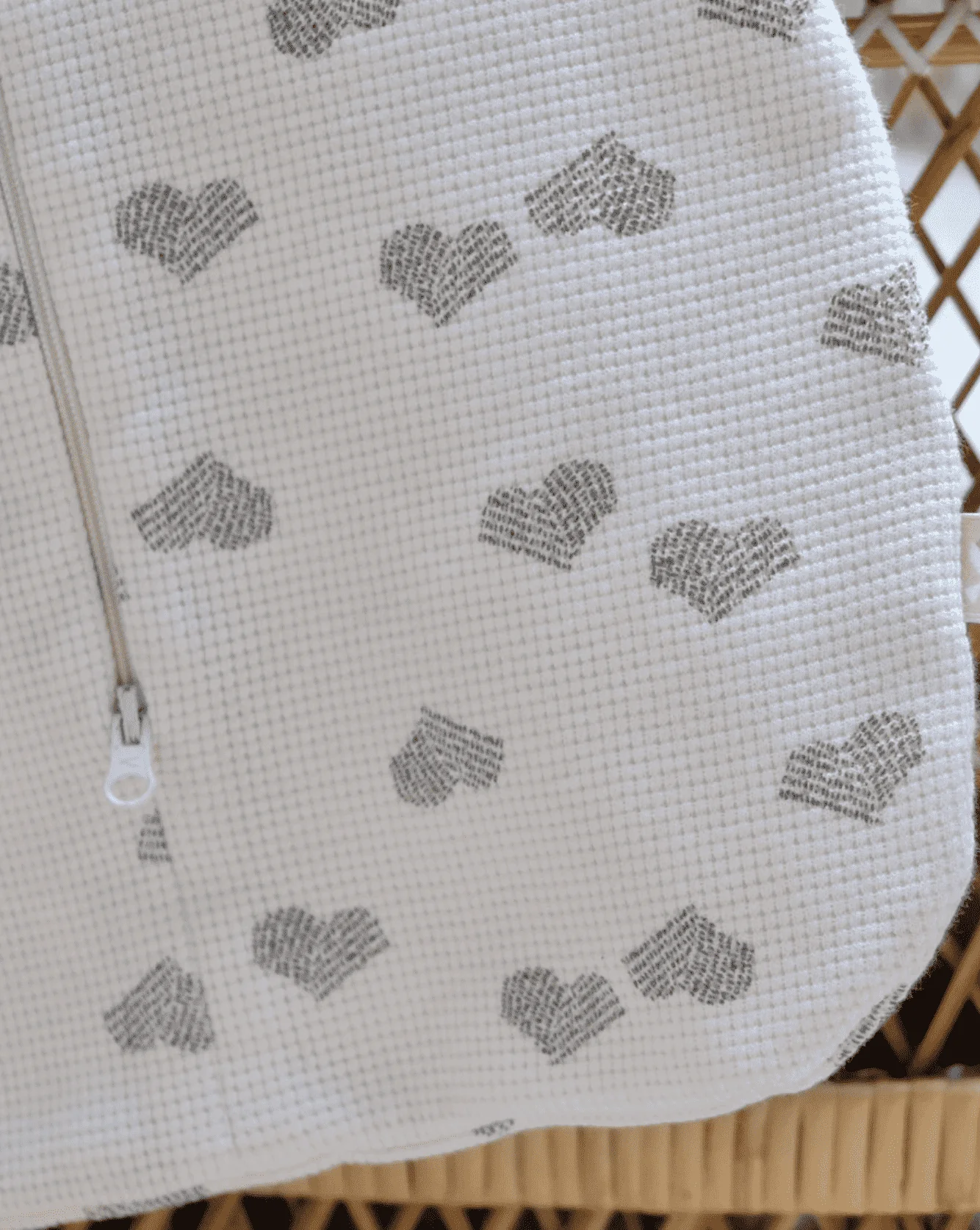 Inbakerslaapzak Hartjes (off-white/grijs) - Afbeelding 5
