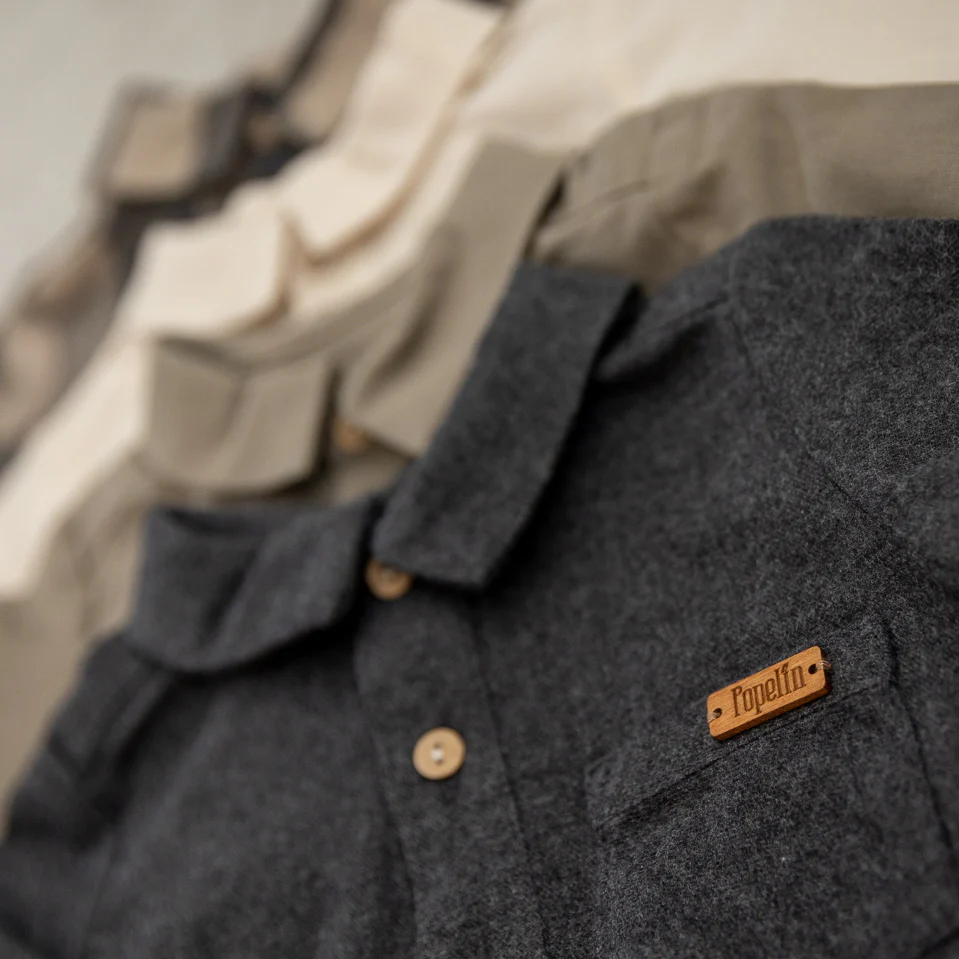 Popelin - romper with shirt collar - antraciet - Afbeelding 5