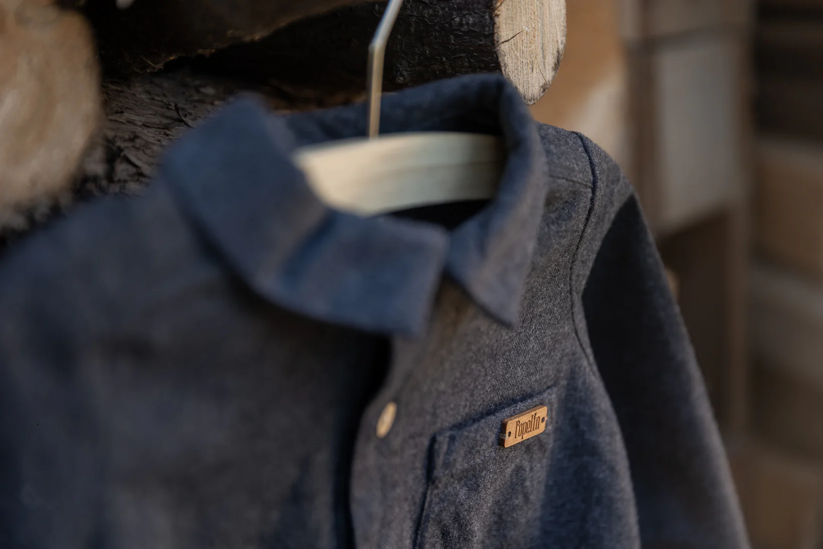 Popelin - romper with shirt collar - antraciet - Afbeelding 4