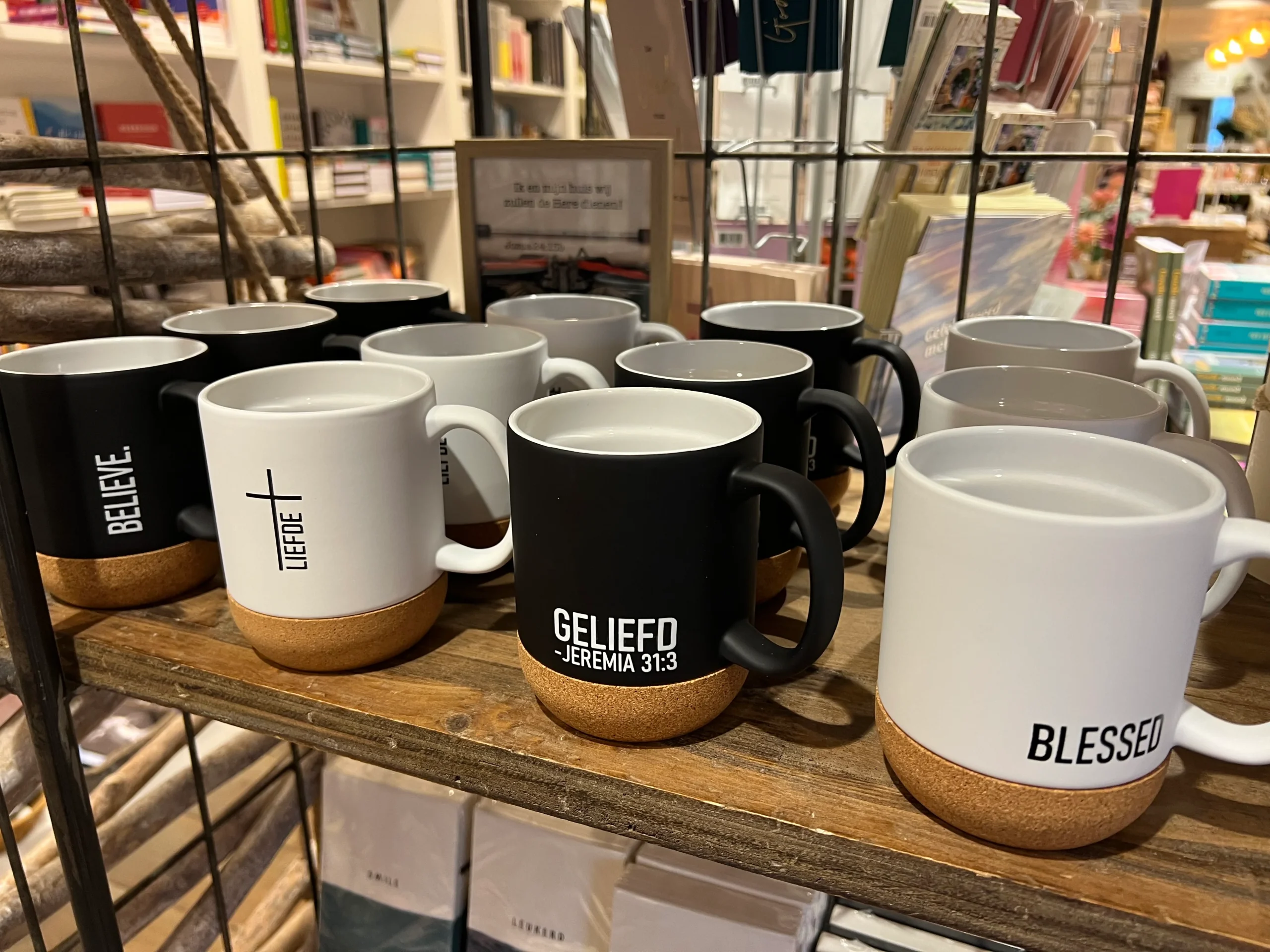 Mok - BLESSED - wit met kurk - Afbeelding 3