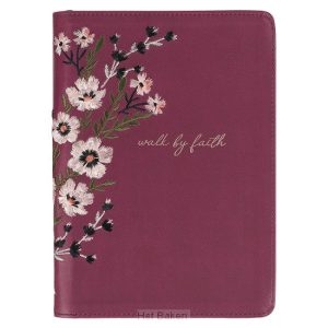 Walk By Faith Embroidered 2 Cor 5:7 - LuxLeather journal