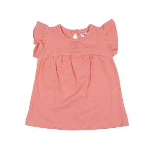 Riffle Amsterdam - jurk ruffle mouwtjes - koraal roze