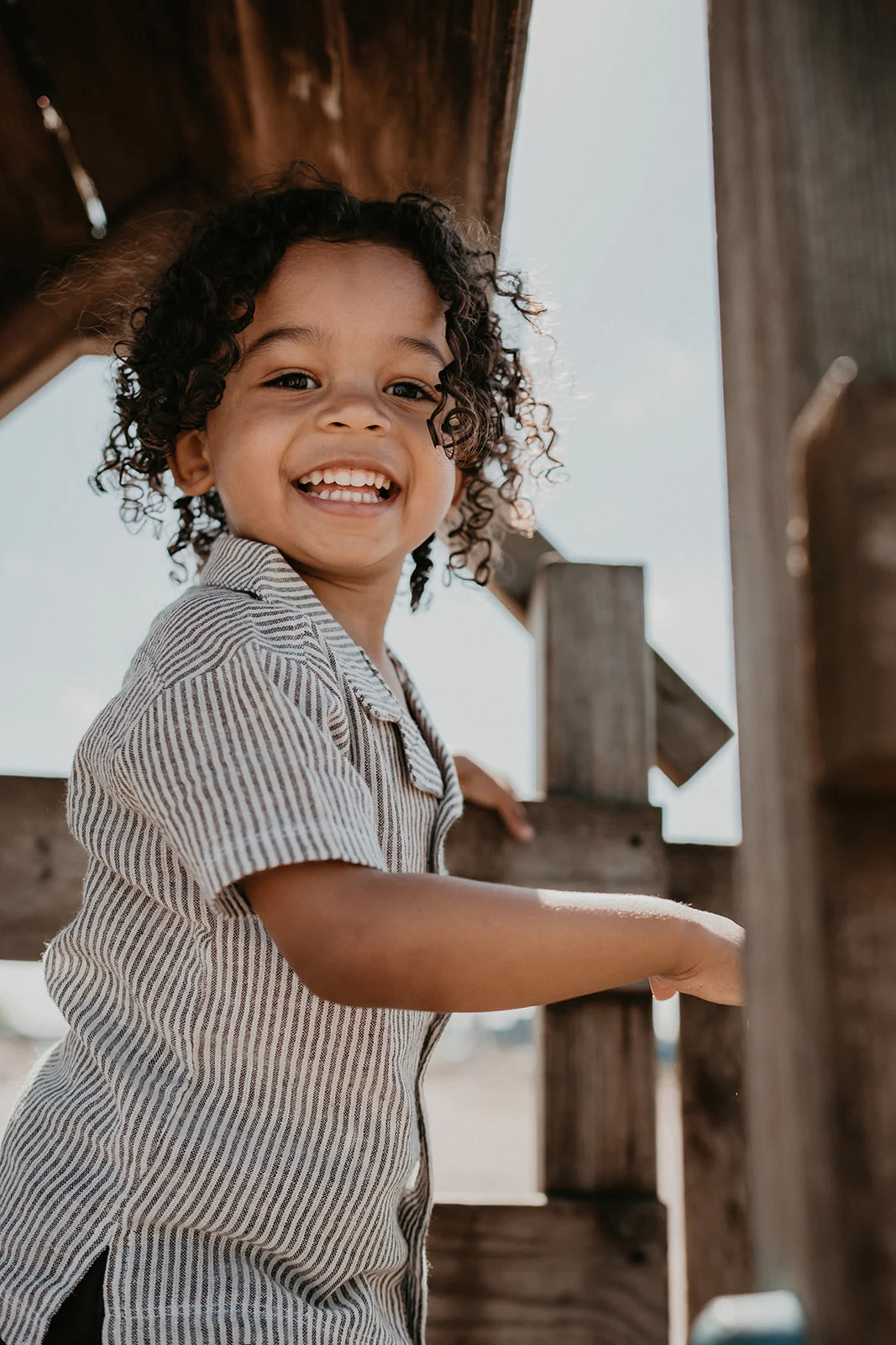 Riffle Amsterdam - gestreept overhemd offwhite/bruin - Afbeelding 4