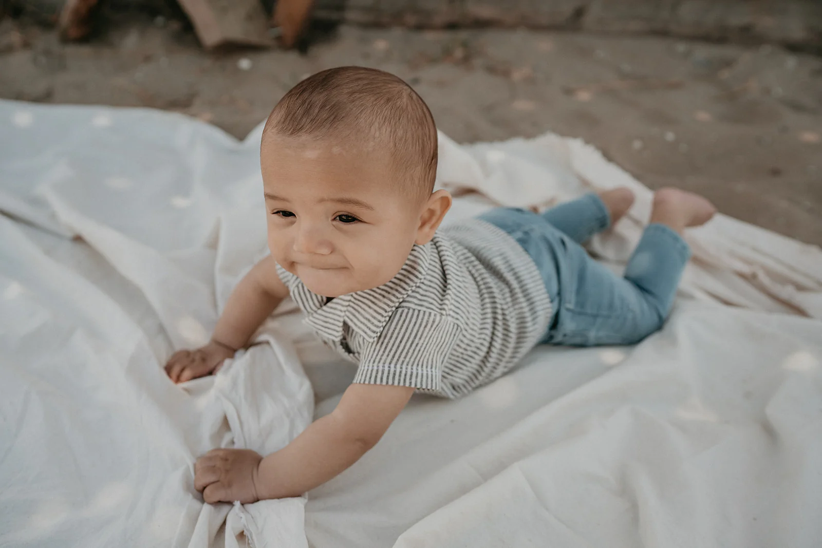 Riffle Amsterdam - gestreept overhemd offwhite/bruin - Afbeelding 6