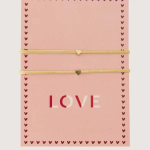 Zusss Ansichtkaart Vriendschapsarmbandjes Love - Roze/Rood