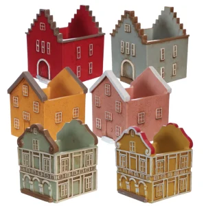 Keramieken gekleurde HUISJES - Curacao - Lichtgroen