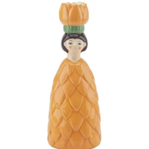 Kaarsenstandaard Vrouw Bloem - Oranje