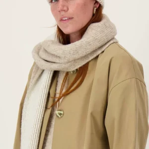 Zusss Gebreide Rib Sjaal - Taupe