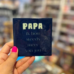 Tegeltje 10x10 cm - Papa ik hou steeds meer