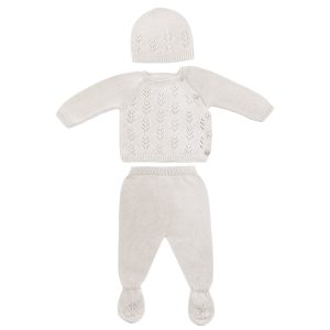 Knitted baby set - offwhite