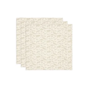 Hydrofiele doek Animals - nougat - 3 stuks