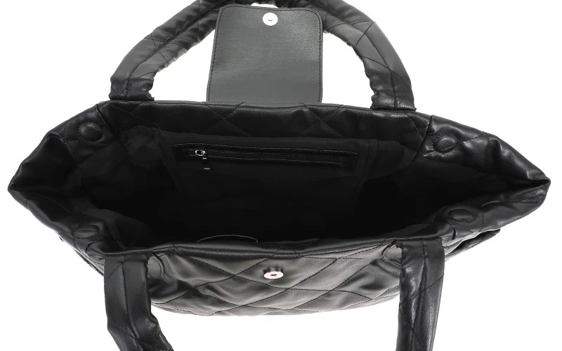 Mooie Schoudertas XL - Puffer - Zwart - Afbeelding 3