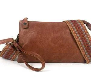 Stoer Schoudertasje met Strap - Dark Camel