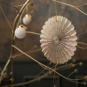 Zusss - Papieren waaier 20cm - Zand/zwart