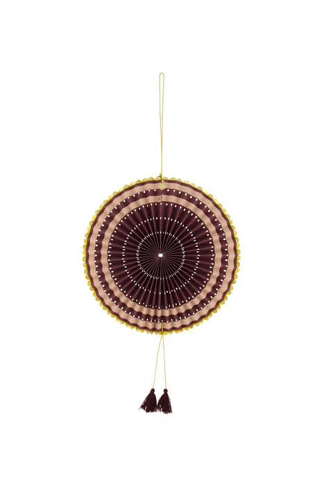 Zusss- Papieren waaier - Poederroze/Roestbruin- 30cm - Afbeelding 2