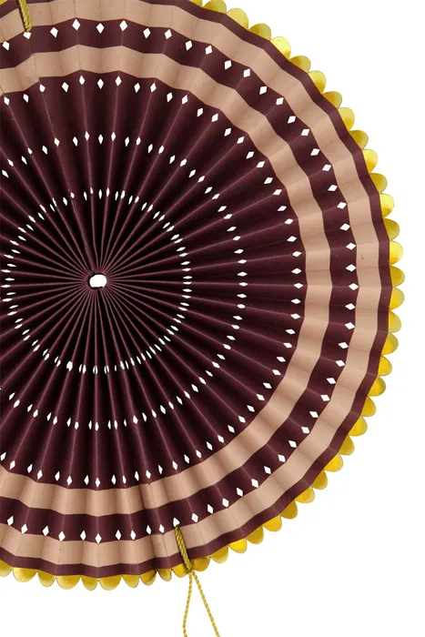 Zusss- Papieren waaier - Poederroze/Roestbruin- 30cm - Afbeelding 3