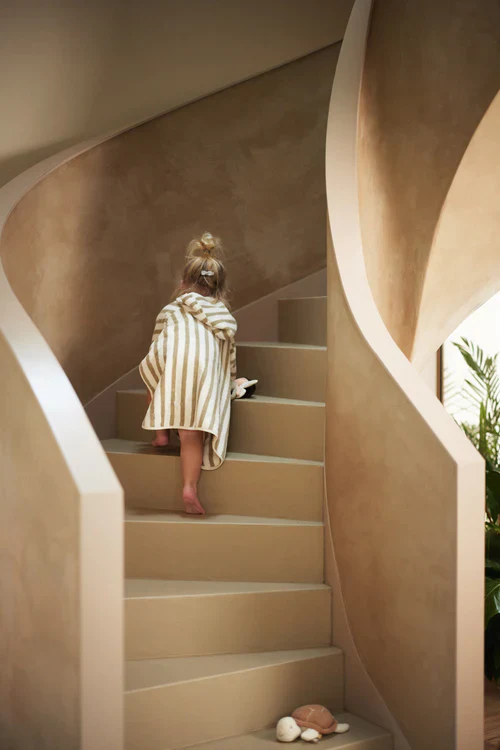 Jollein Badponcho Stripe - Terry Olive Green GOTS - Afbeelding 6