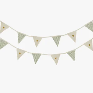 Zusss katoenen vlaggenlijn 650cm zand/saliegroen/oker