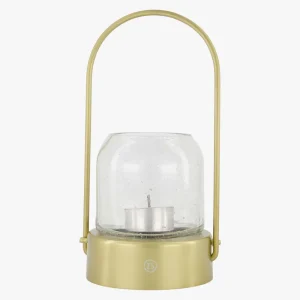 ZUSSS LANTAARN MET BUBBELGLAS Ø11X19CM GOUD