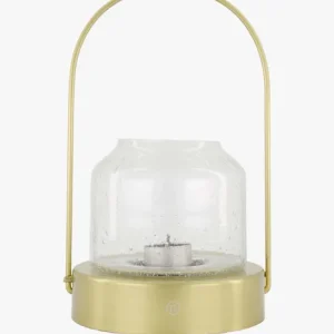 ZUSSS LANTAARN MET BUBBELGLAS Ø16X28CM GOUD
