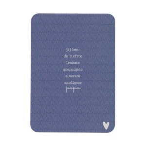 Zusss -Ansichtkaart ronde hoeken - Liefste papa - Donkerblauw