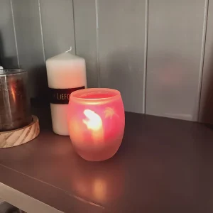 Glazen Kerstlichtje met kerststal