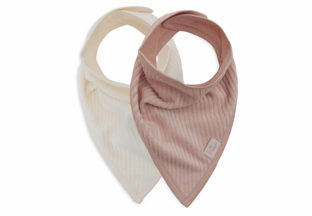 Jollein- Slab Bandana Velvet Rib - Wild Rose/Ivory - 2 Stuk - Afbeelding 2