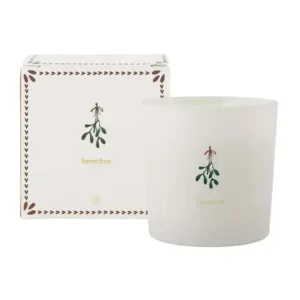 Zusss - Geurkaars in doosje - Winterbloem Kerstkus Mistletoe - Wit
