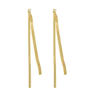 ZUSSS LANGE OORBEL MET VISGRAAT STRUCTUUR GOUD